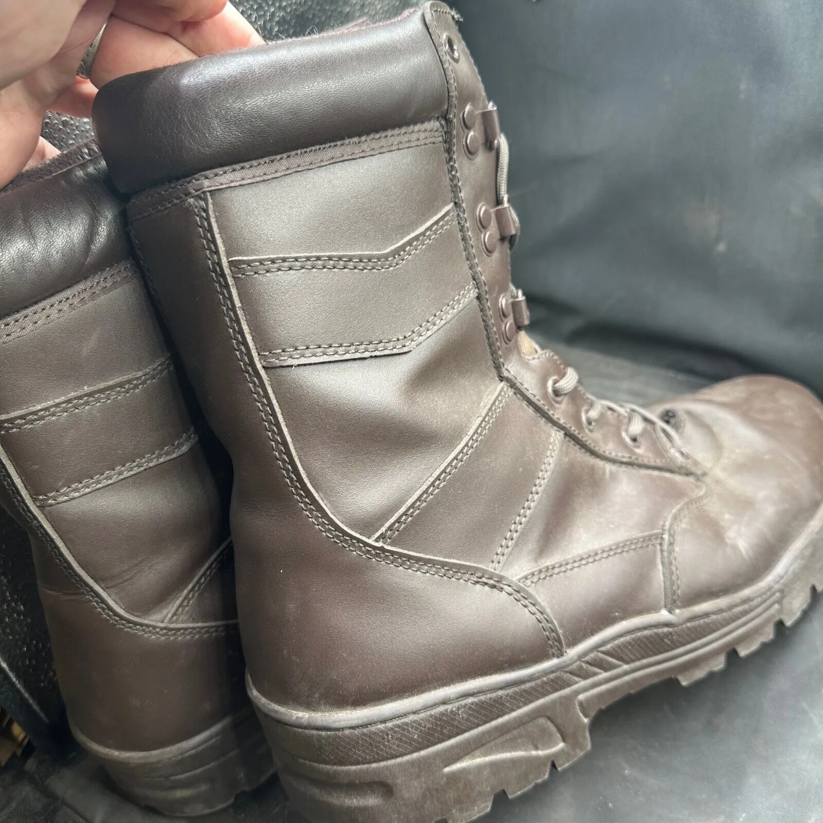 Army Brown Leather Patrol Combat Boots - Size EU 47 - UK 12