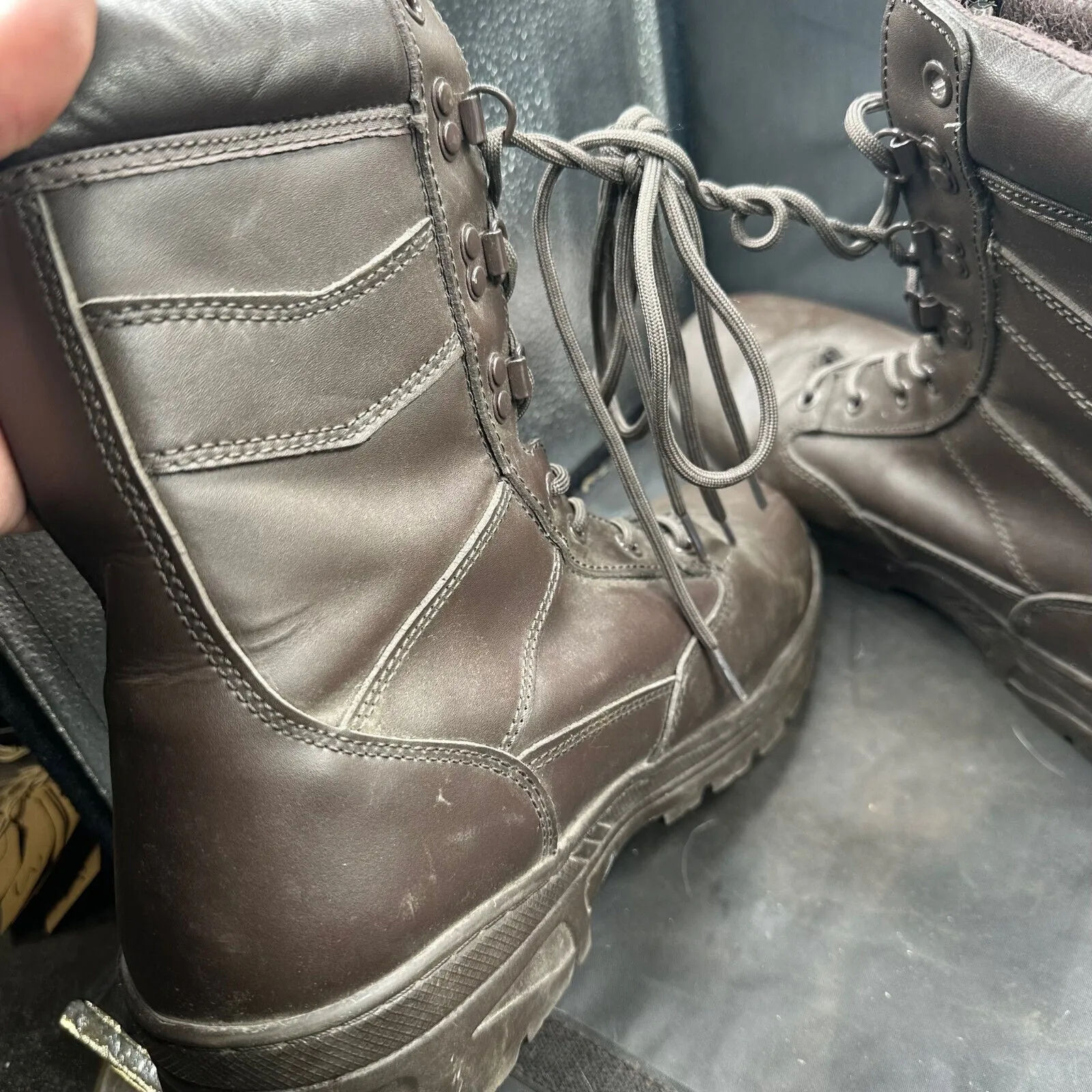 Army Brown Leather Patrol Combat Boots - Size EU 47 - UK 12