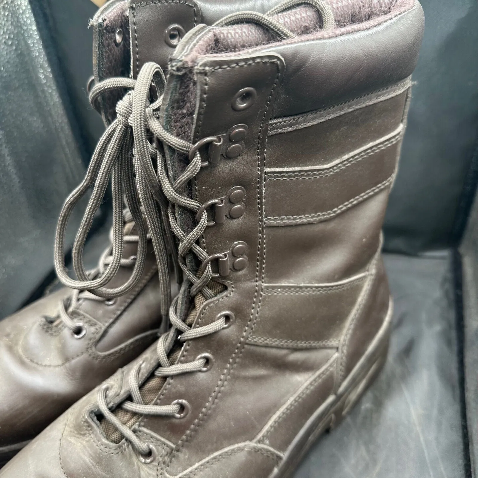 Army Brown Leather Patrol Combat Boots - Size EU 47 - UK 12
