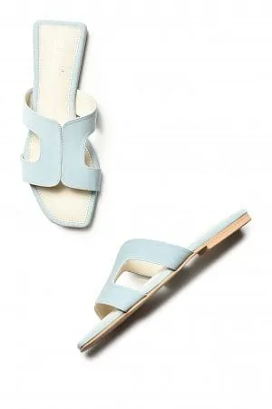 Aurelia Colourblocked Navy Square Toe Flat