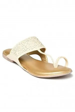 Aurelia Laser Cut Ecru Round Flat