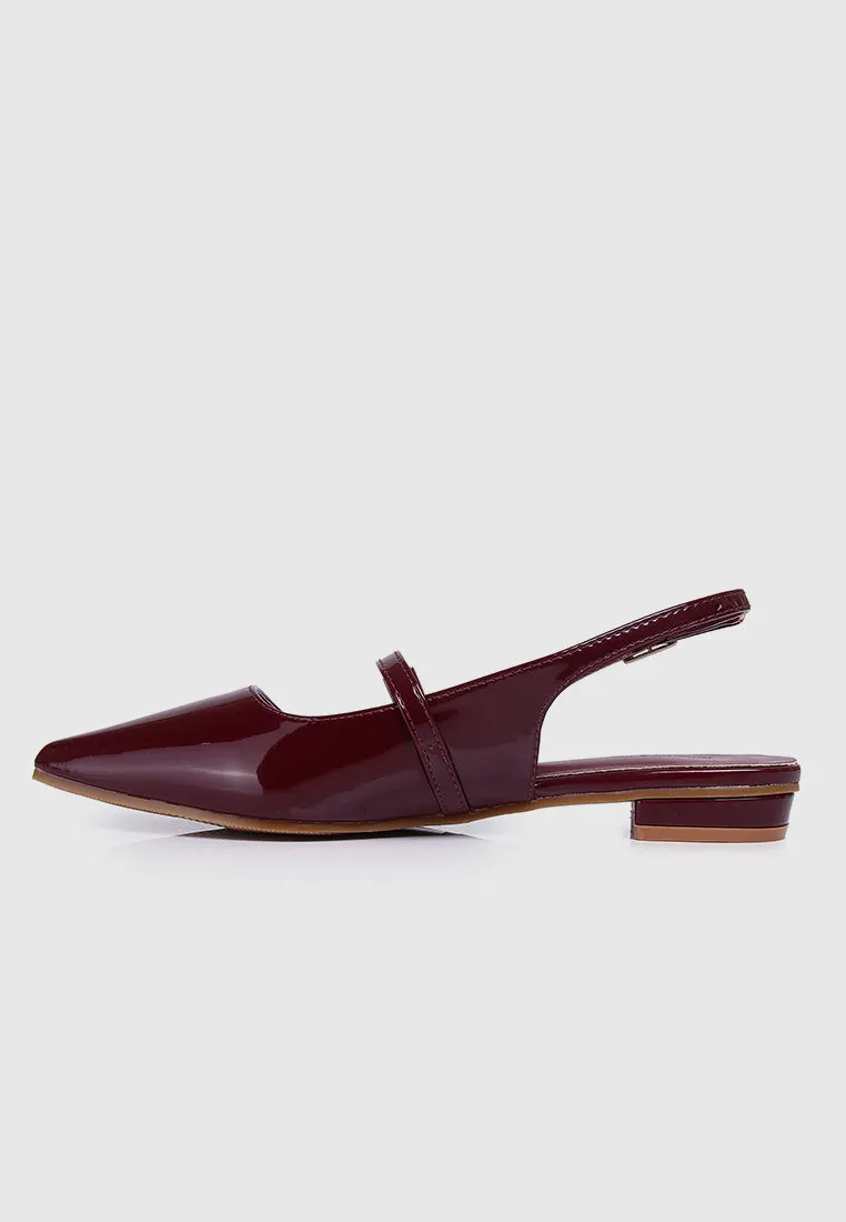 Aurelie Pointed Toe Flats & Ballerina (Maroon)