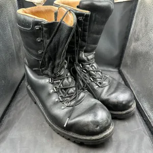 Austrian Army Black Leather Army Combat Boots - Size EU 43 - UK 9