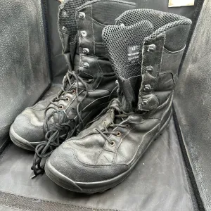 Austrian Army Black Leather Army Combat Boots - Size EU 45 - UK 10.5