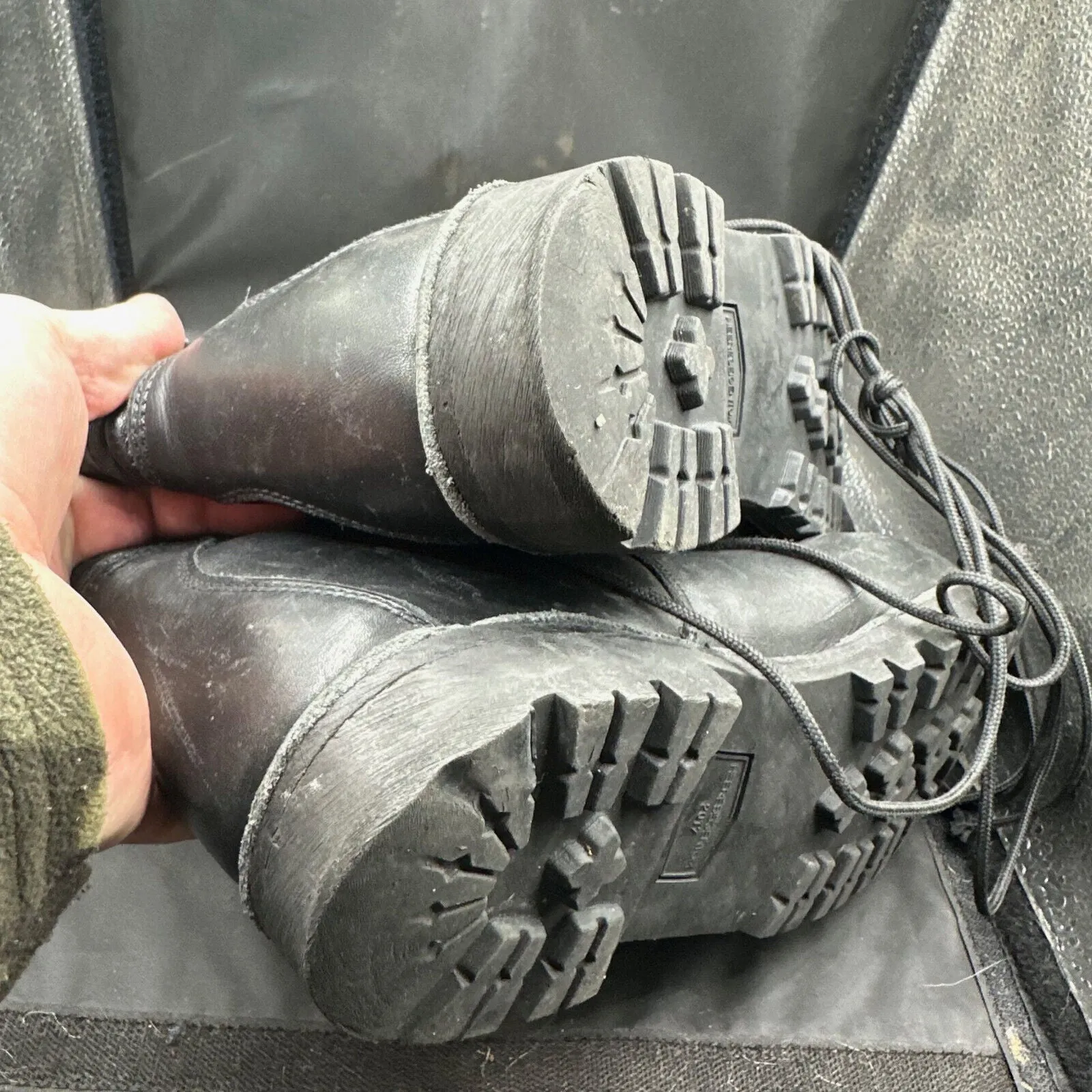Austrian Army Black Leather Army Combat Boots - Size EU 45 - UK 10.5