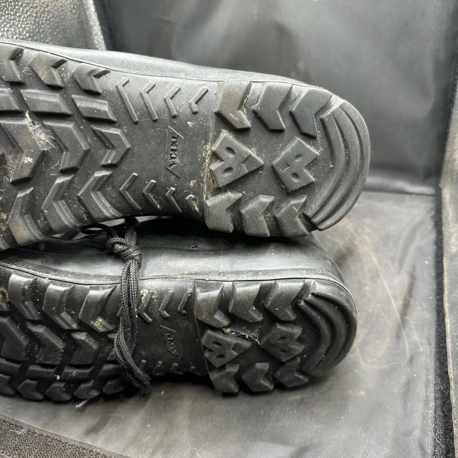 Austrian Army Black Leather Army Combat Boots - Size EU 45 - UK 10.5