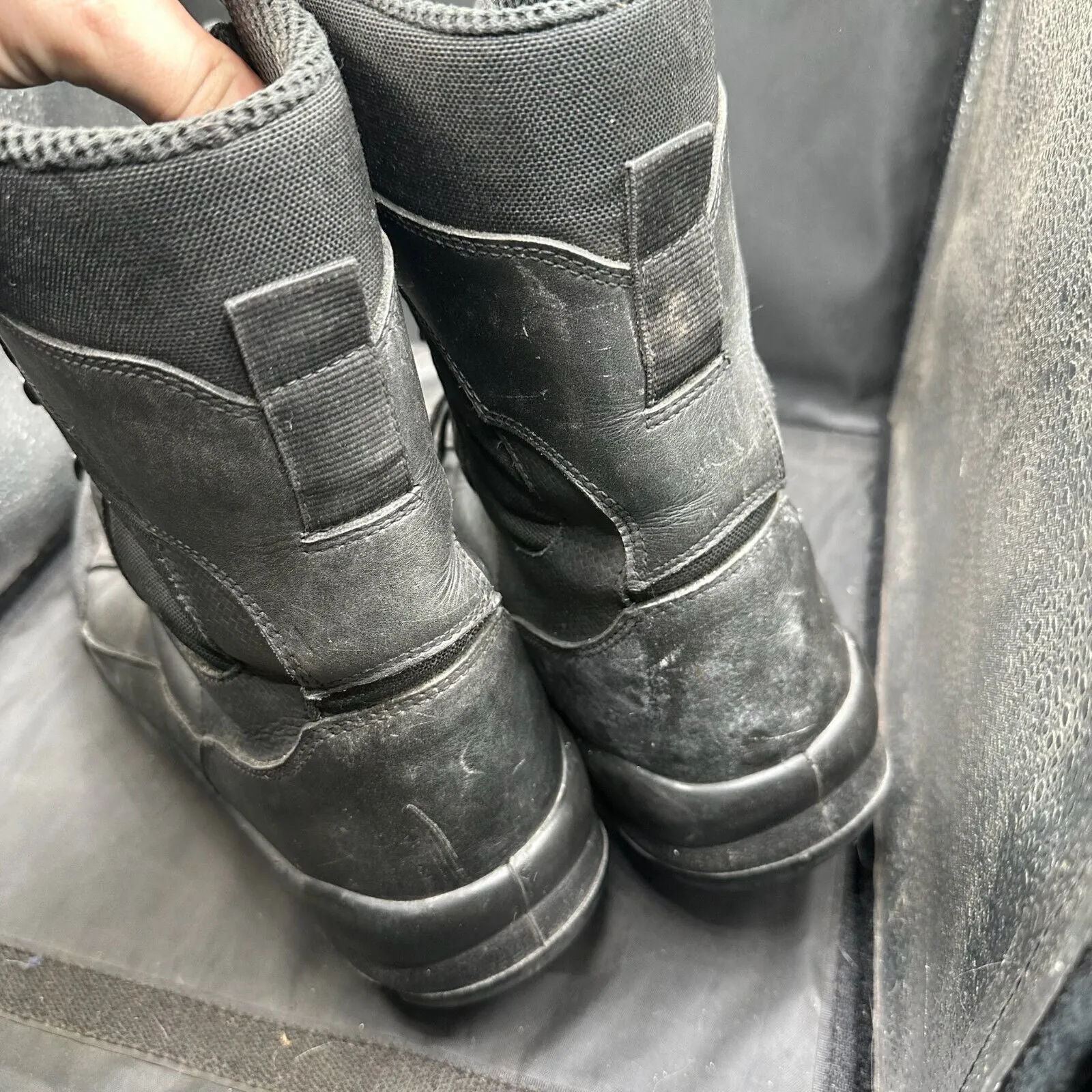 Austrian Army Black Leather Army Combat Boots - Size EU 45 - UK 10.5
