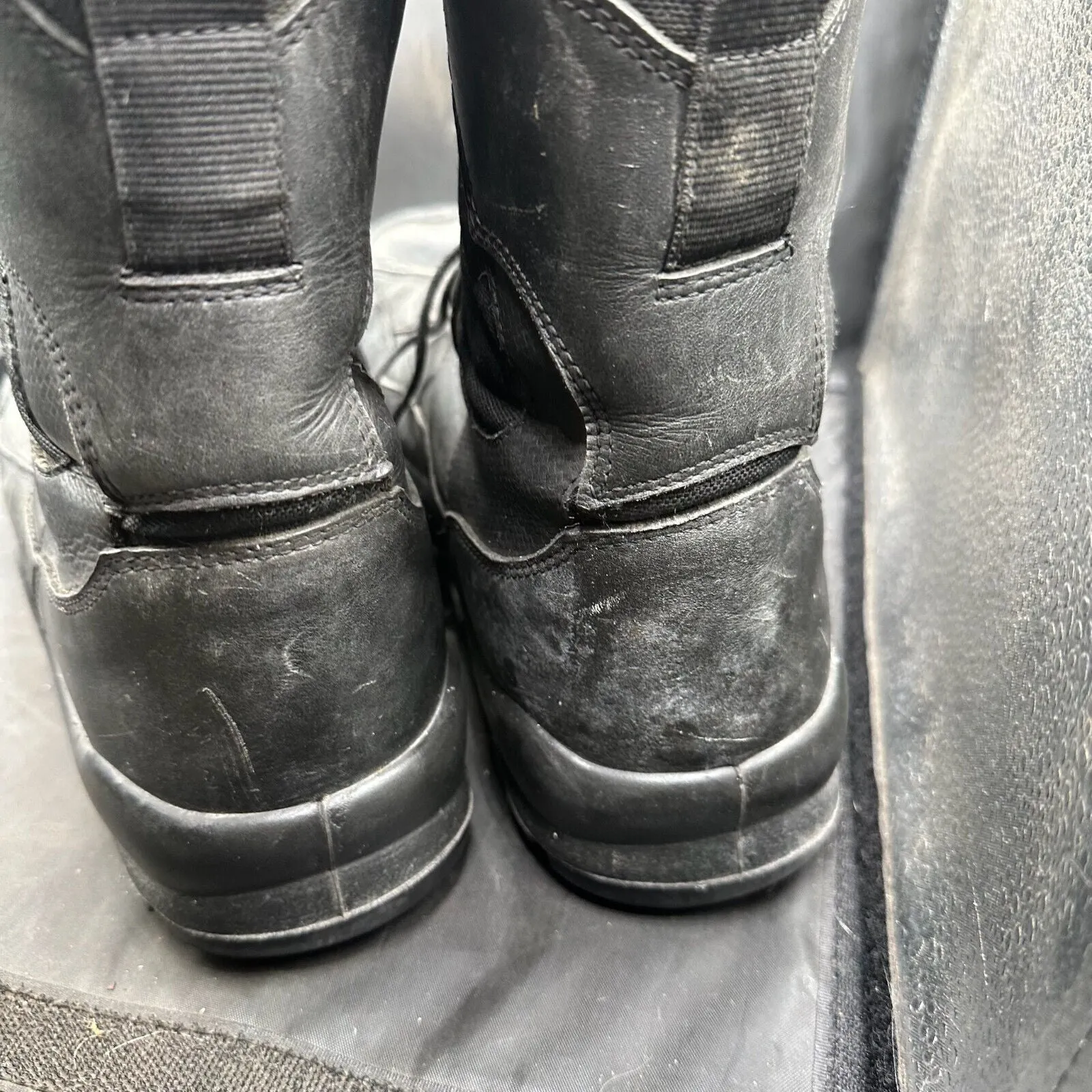 Austrian Army Black Leather Army Combat Boots - Size EU 45 - UK 10.5