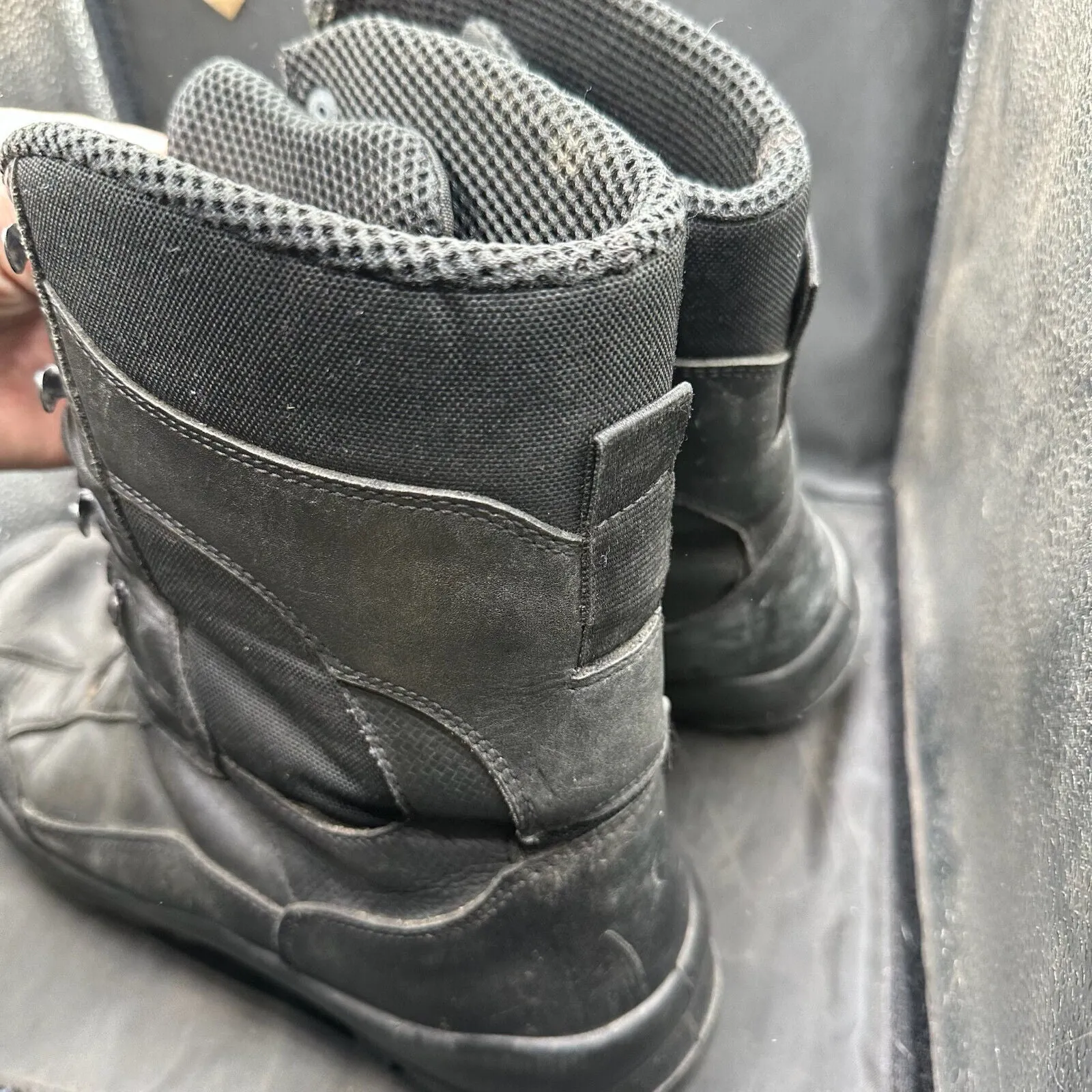 Austrian Army Black Leather Army Combat Boots - Size EU 45 - UK 10.5