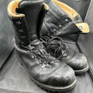 Austrian Army Black Leather Army Combat Boots - Size EU 46 - UK 11