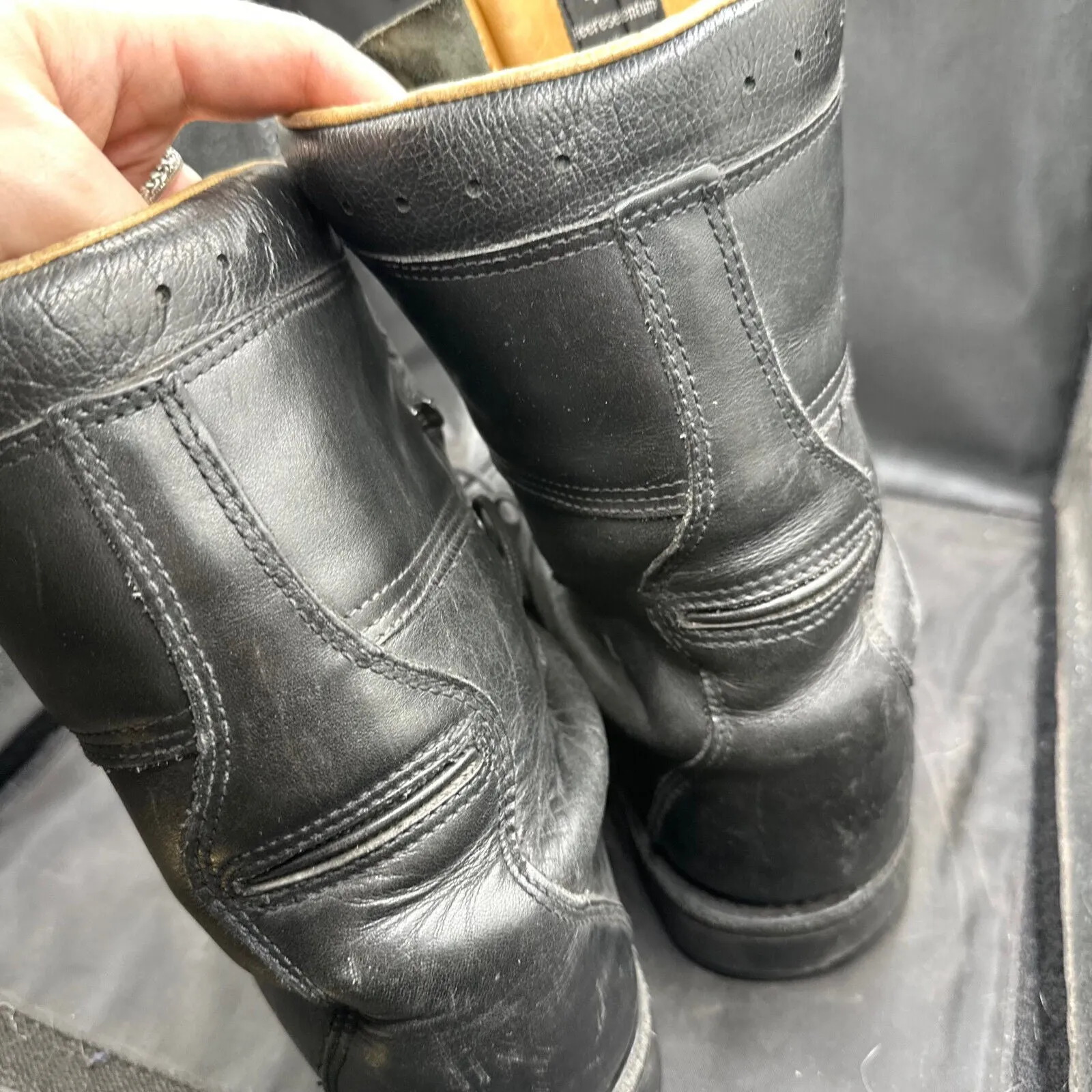 Austrian Army Black Leather Army Combat Boots - Size EU 46 - UK 11