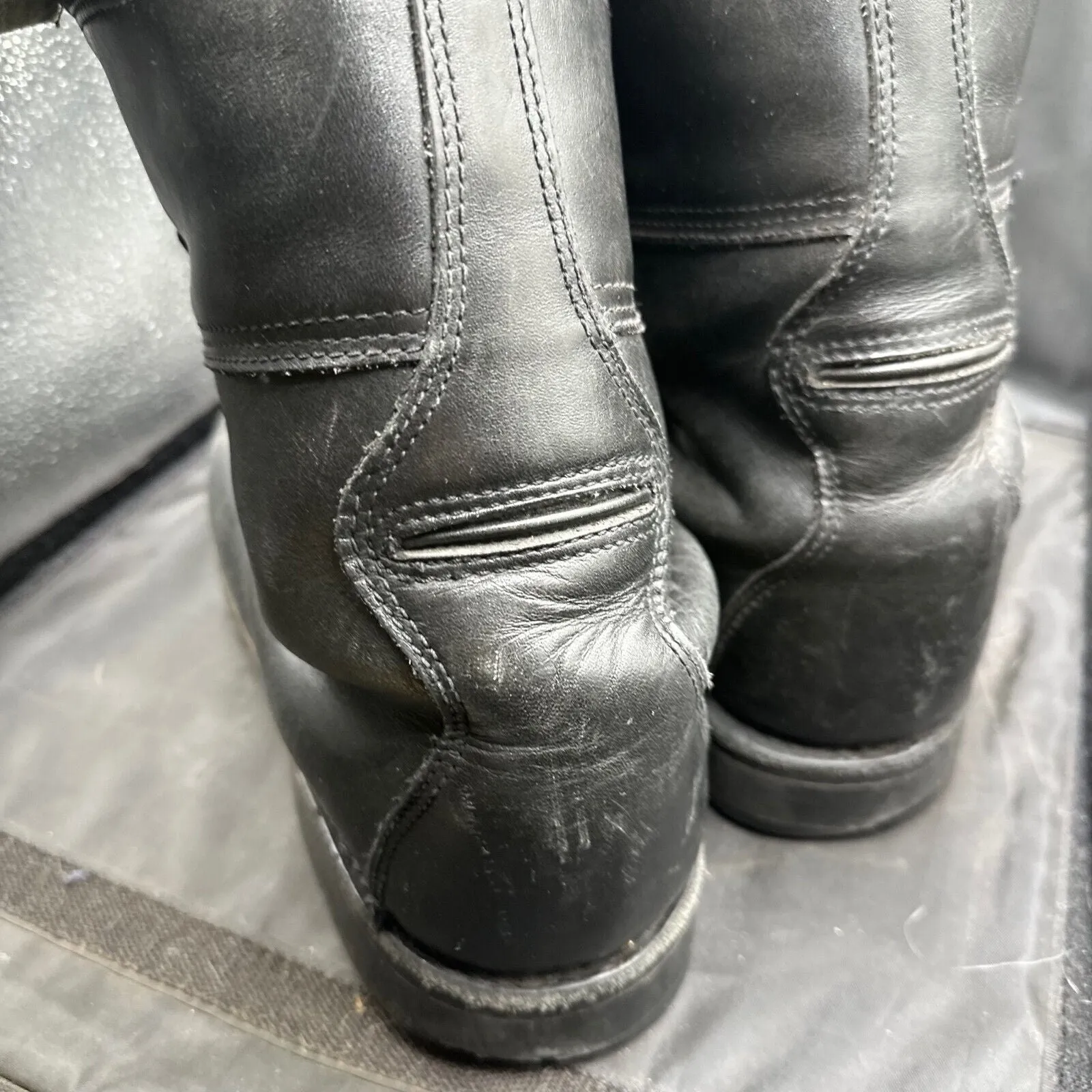 Austrian Army Black Leather Army Combat Boots - Size EU 46 - UK 11