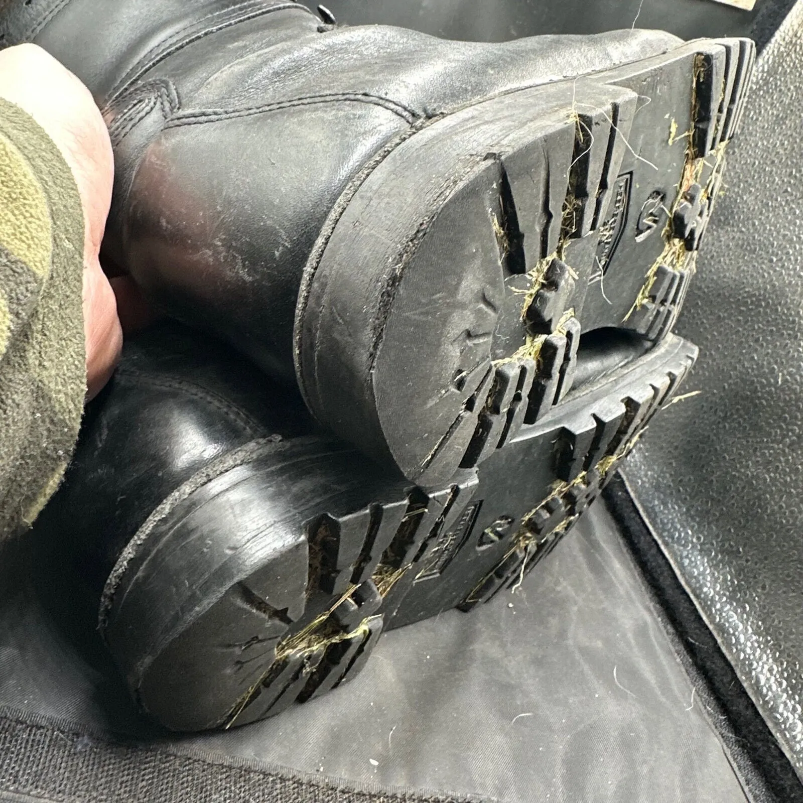 Austrian Army Black Leather Army Combat Boots - Size EU 46 - UK 11
