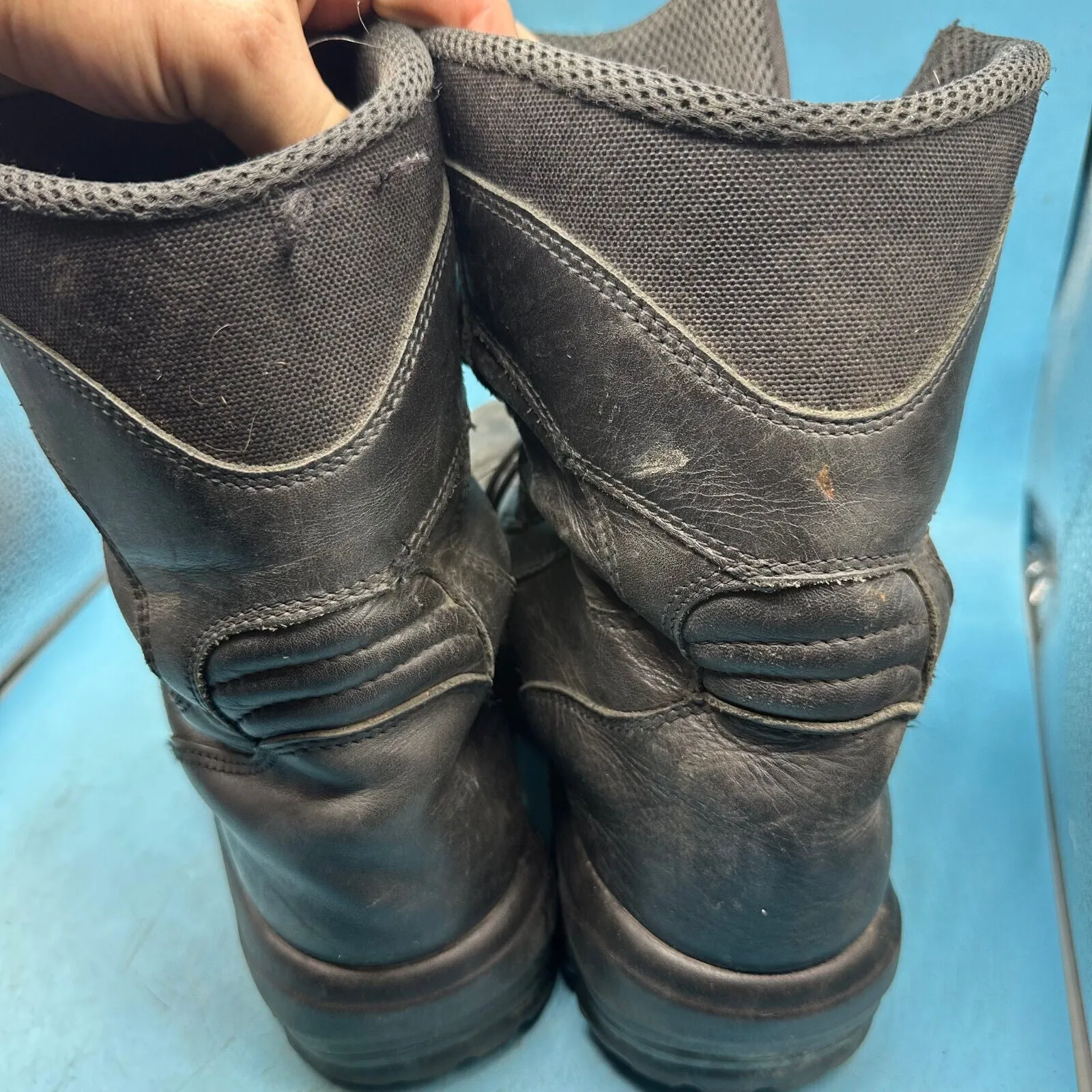 Austrian Army Black Leather Combat Boots - Size EU 44 - UK 9.5