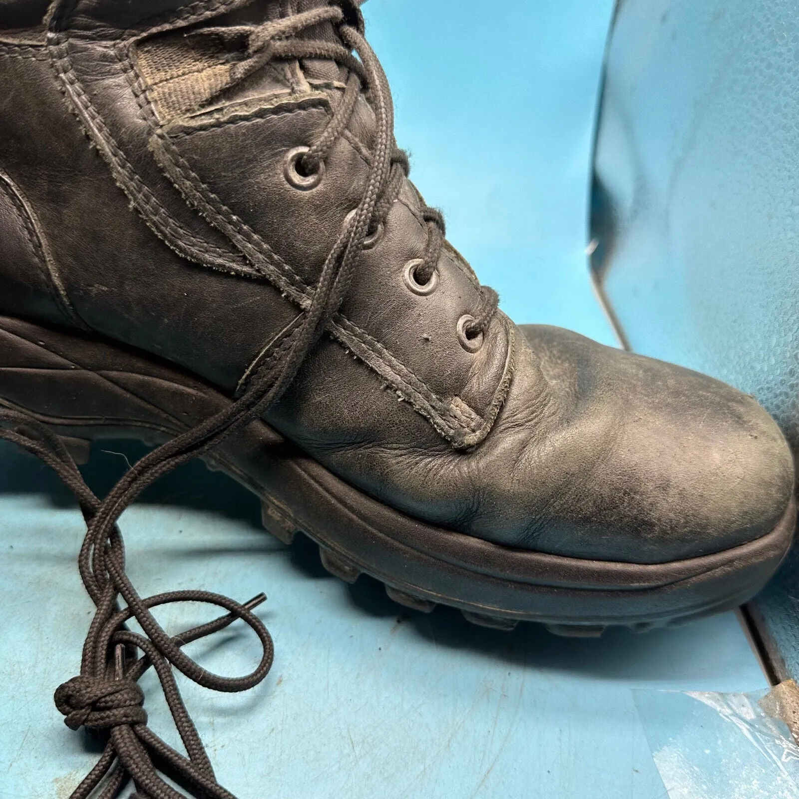Austrian Army Black Leather Combat Boots - Size EU 44 - UK 9.5