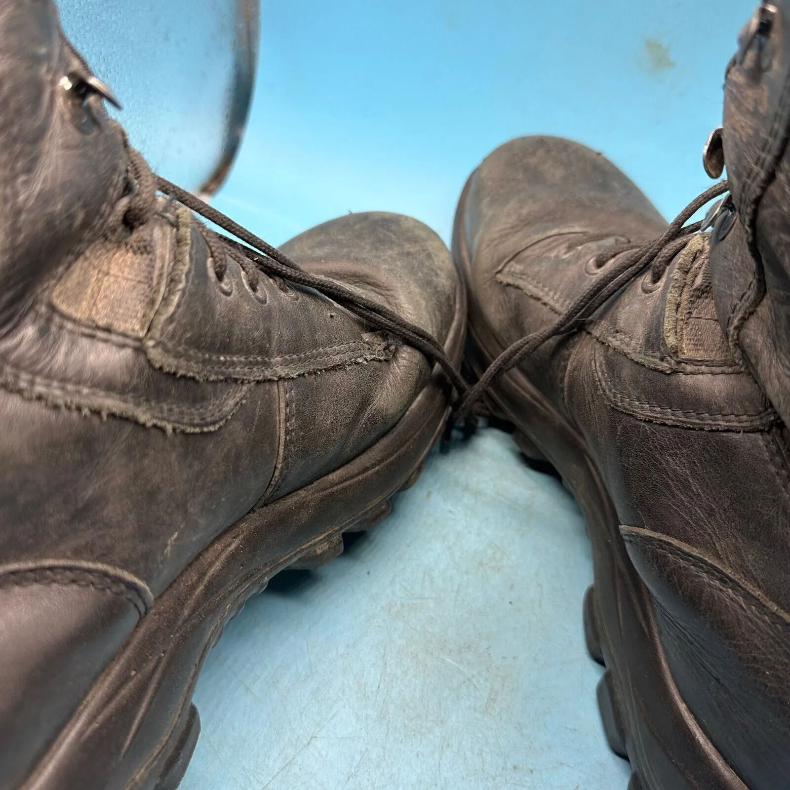 Austrian Army Black Leather Combat Boots - Size EU 44 - UK 9.5