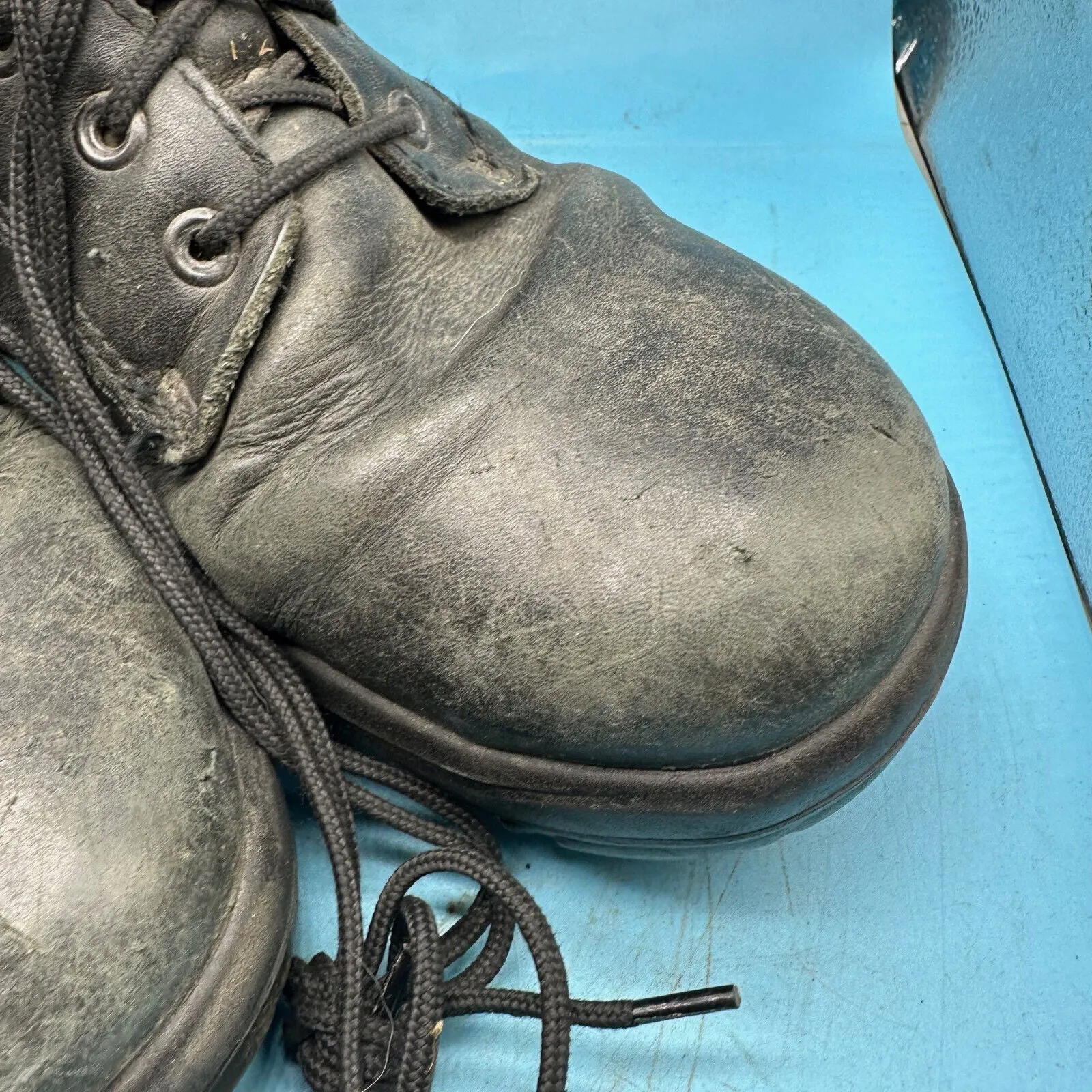 Austrian Army Black Leather Combat Boots - Size EU 44 - UK 9.5