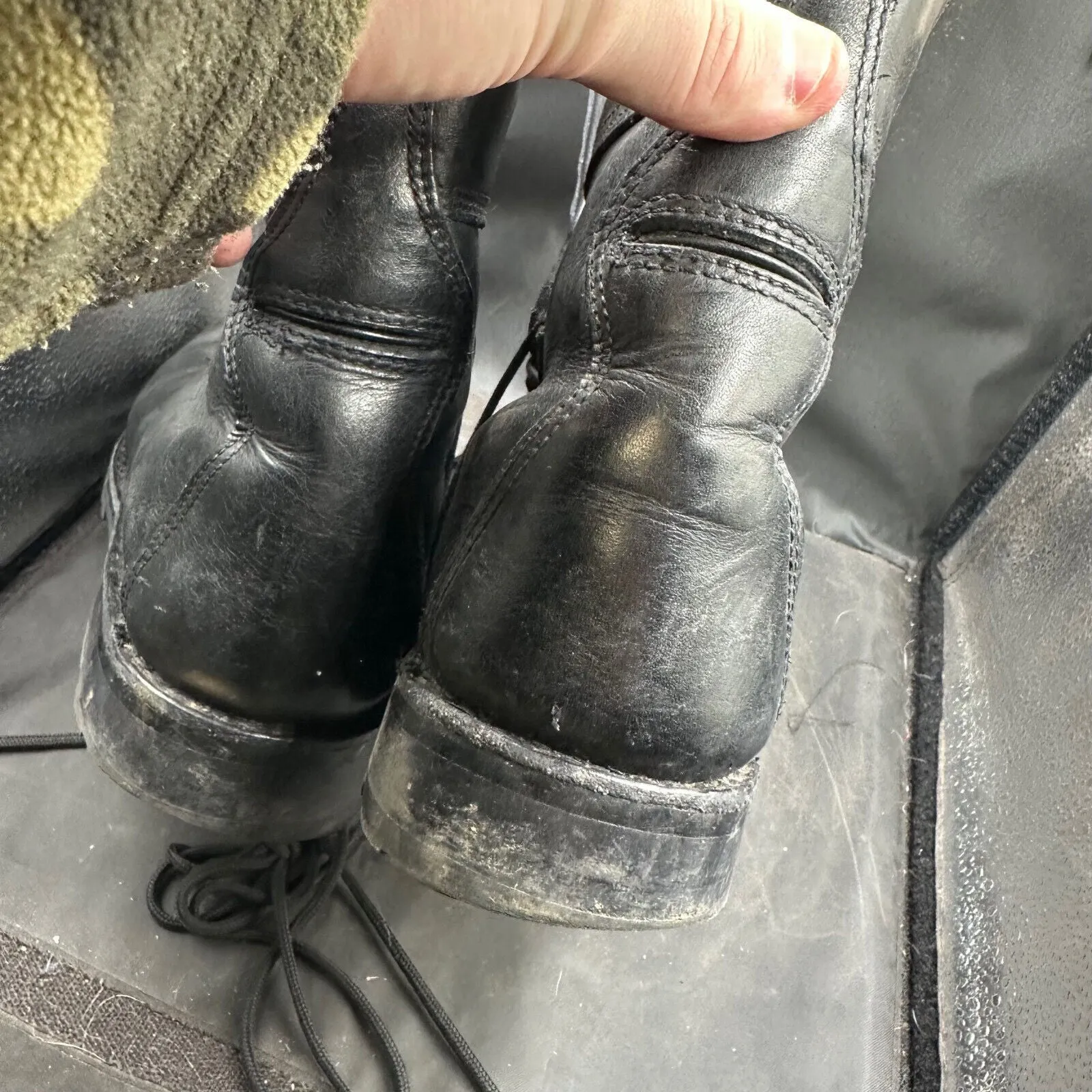 Austrian Army Black Leather Heavy Duty Combat Boots - Size EU 43 - UK 9