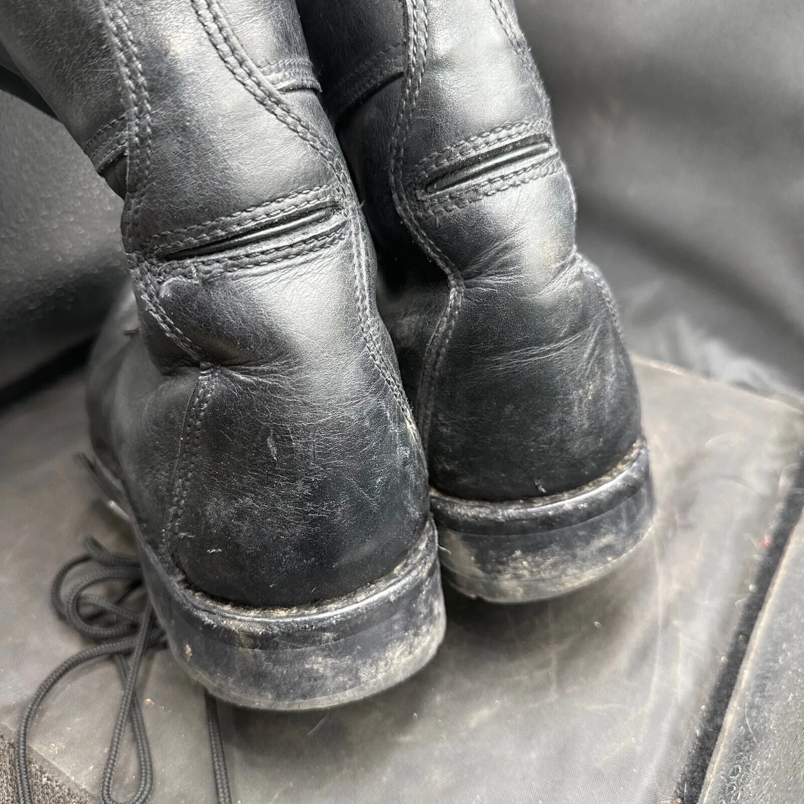 Austrian Army Black Leather Heavy Duty Combat Boots - Size EU 43 - UK 9