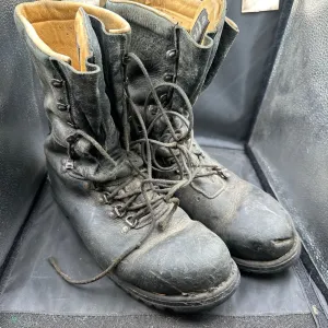 Austrian Army Black Leather Heavy Duty Combat Boots - Size EU 47 - UK 12