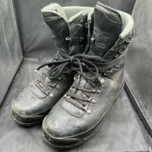 Austrian Army Black Leather Meindl Heavy Duty Combat Boots - Size EU 42 - UK 8