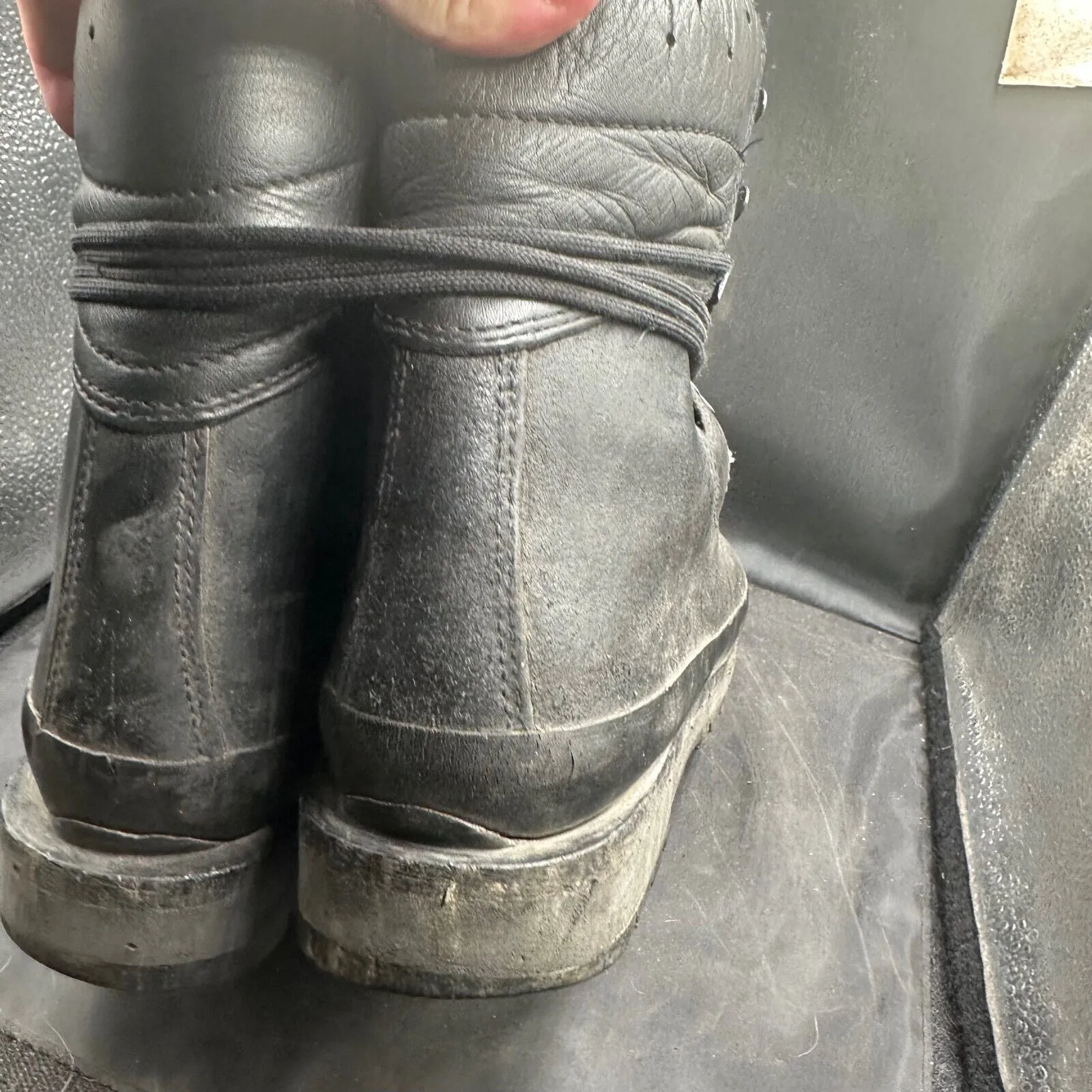 Austrian Army Black Leather Meindl Heavy Duty Combat Boots - Size EU 42 - UK 8