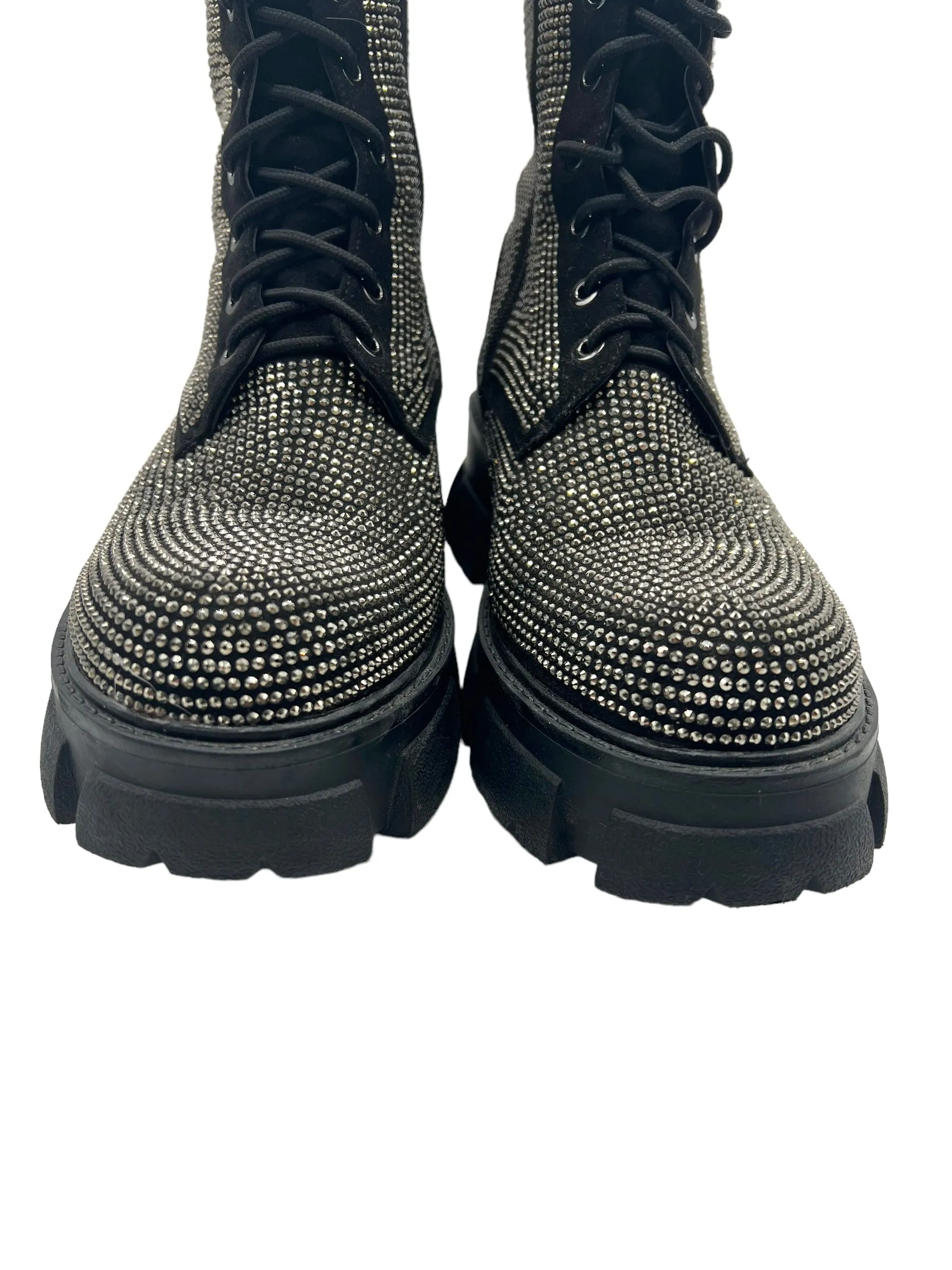 Azalea Wang Black Studded Embellished Size 9 Combat Boots