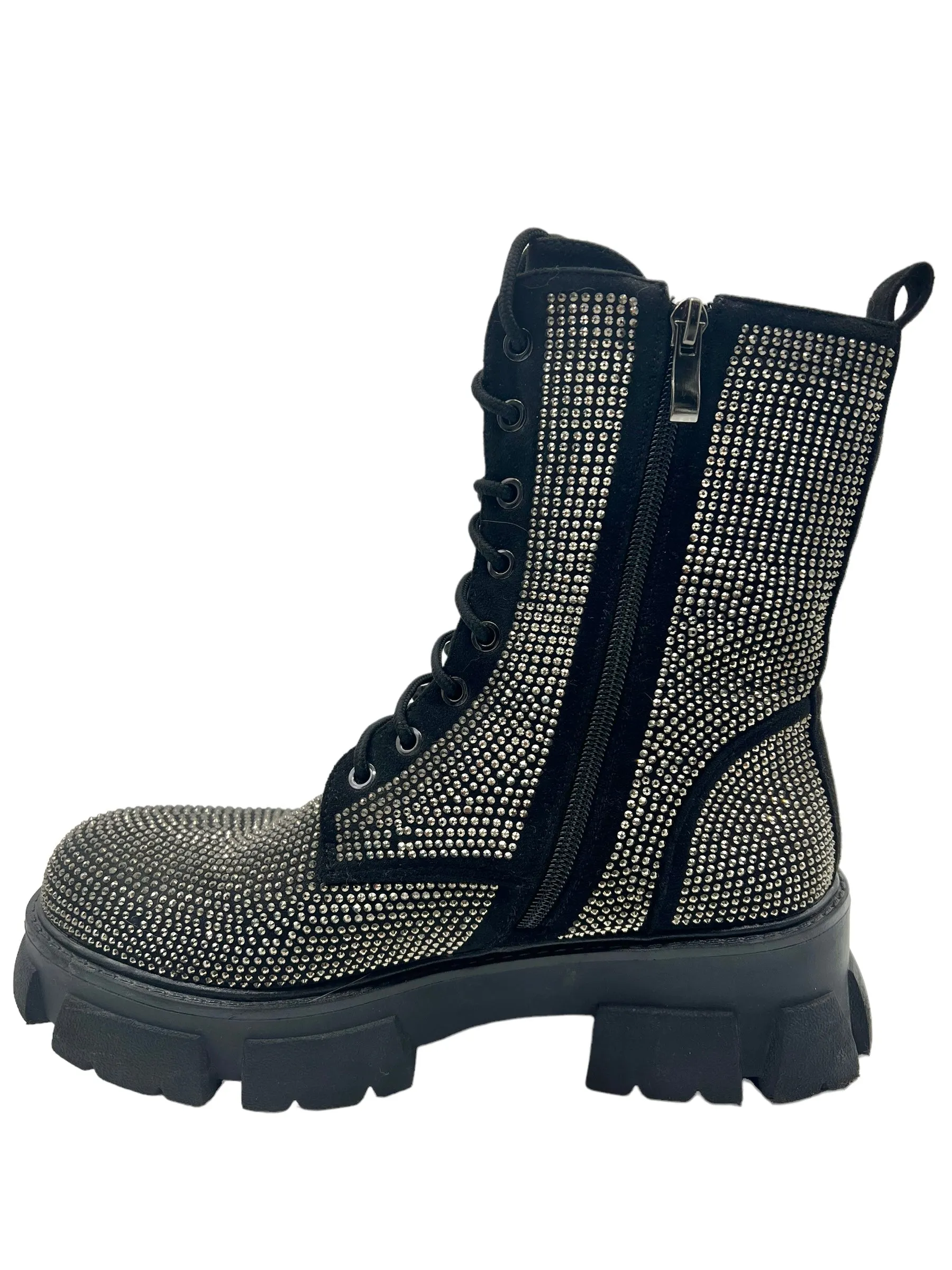 Azalea Wang Black Studded Embellished Size 9 Combat Boots