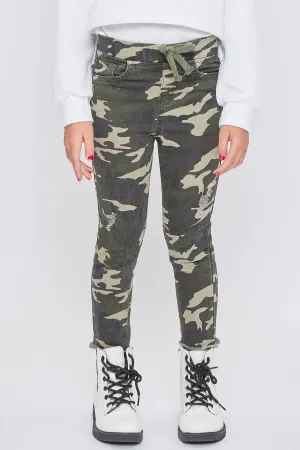 Baby Girls Twill Pull-On Skinny Pants With Faux Drawstring, Pack Of 4