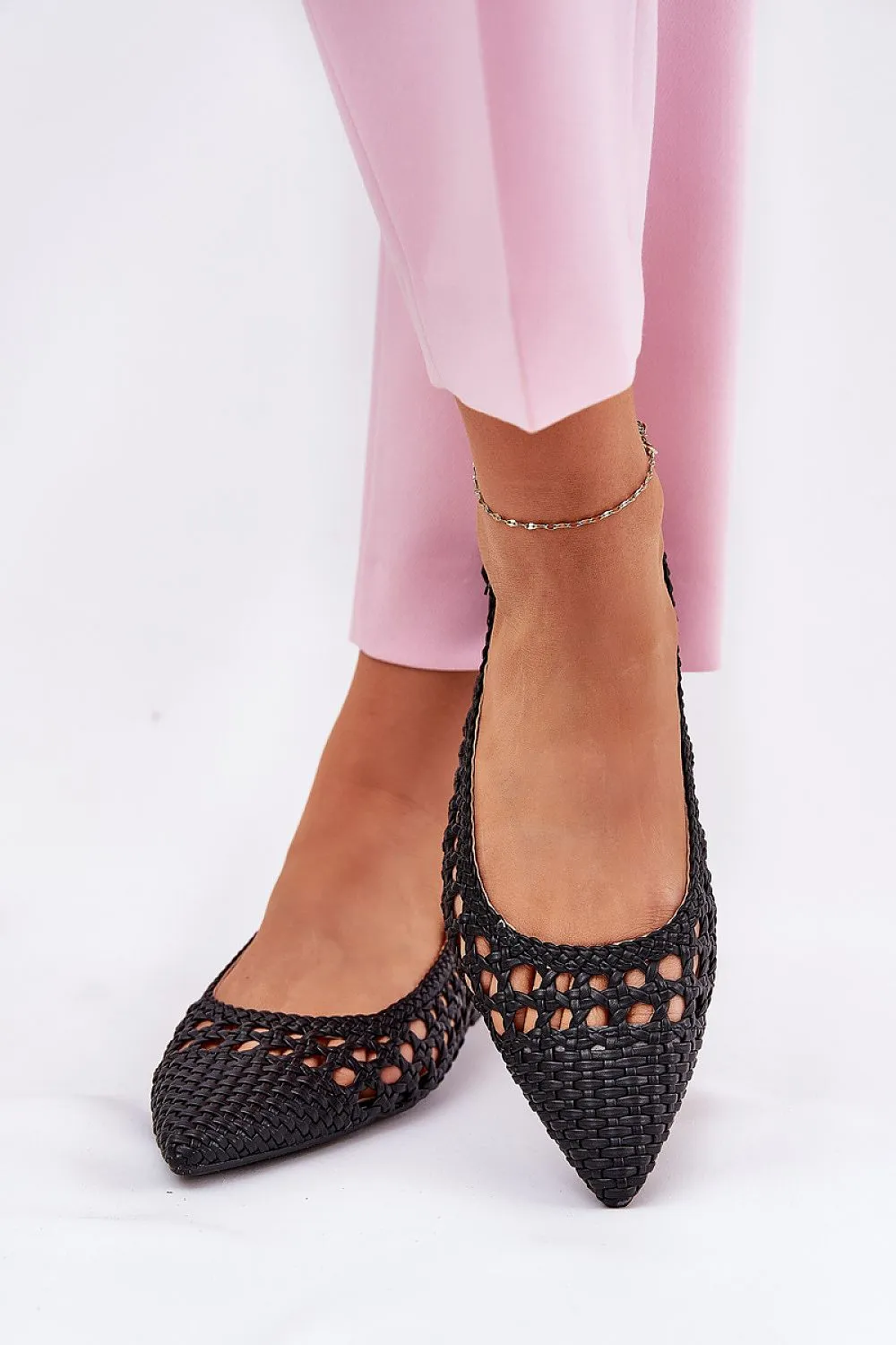 Ballet flats with a braid