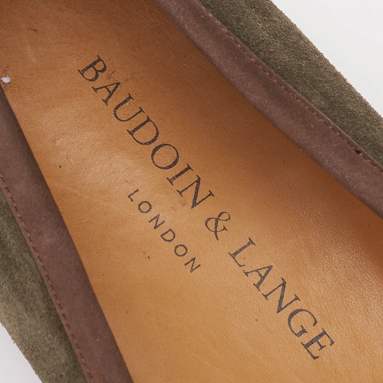 BAUDOIN & LANGE Sagan Ginkgo Green Suede Leather Penny Loafers EU 40 US 7