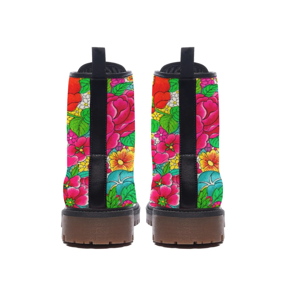 Bloom Boom Floral Combat Boots