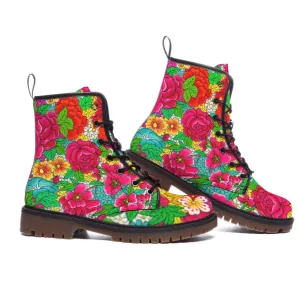 Bloom Boom Floral Combat Boots