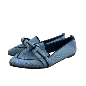 BLUE NAVY POINTED FLATS - SZ 7 - NEW - 14
