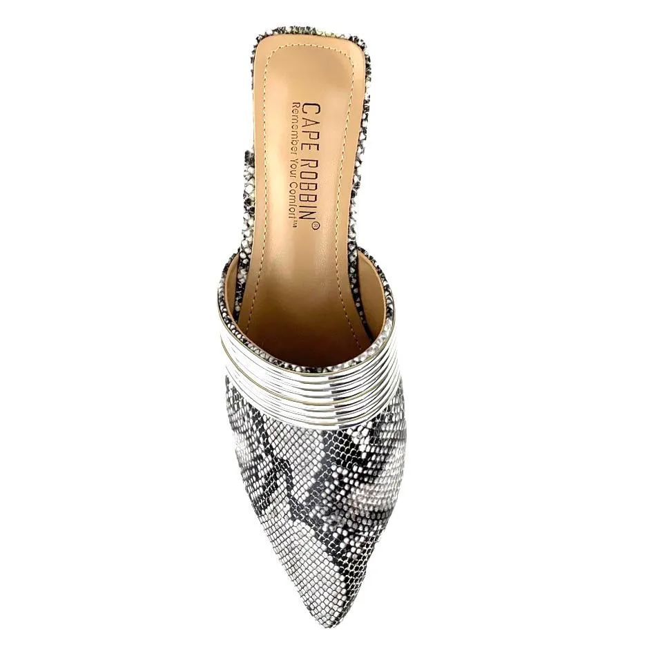BOMIE Cuffed Pointed Toe Flats Women's Mules