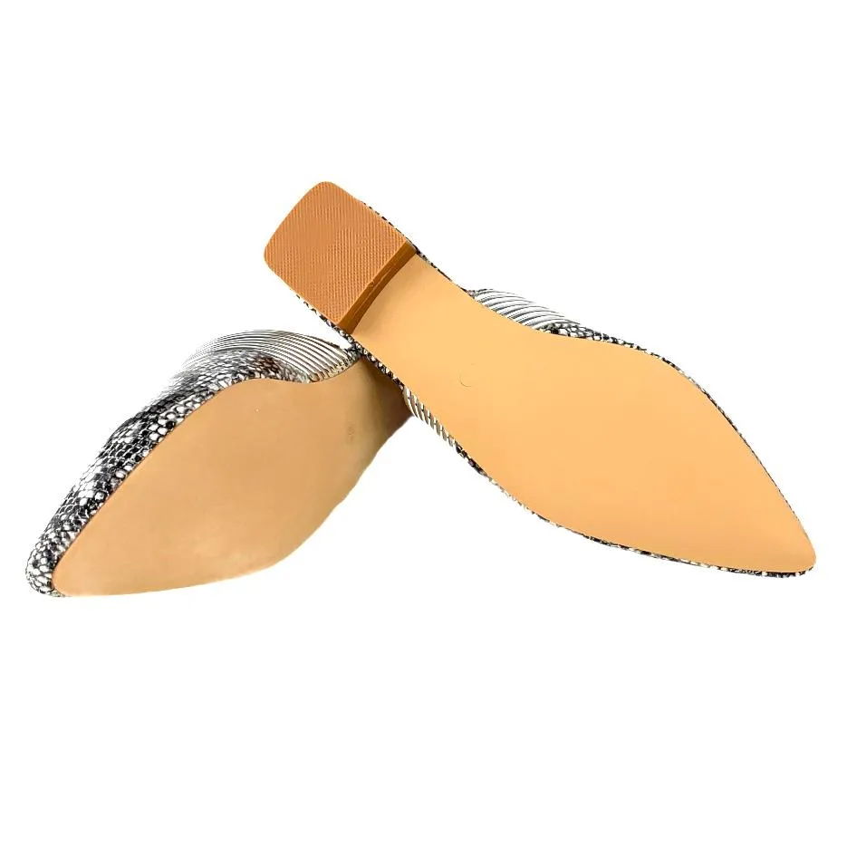 BOMIE Cuffed Pointed Toe Flats Women's Mules