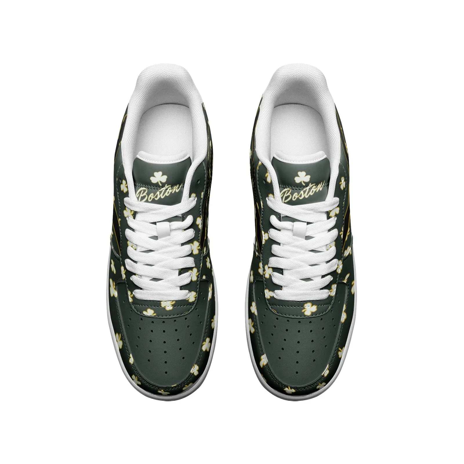 Boston Celtics Inspired Classic Color Low Top Force Leather Sneakers