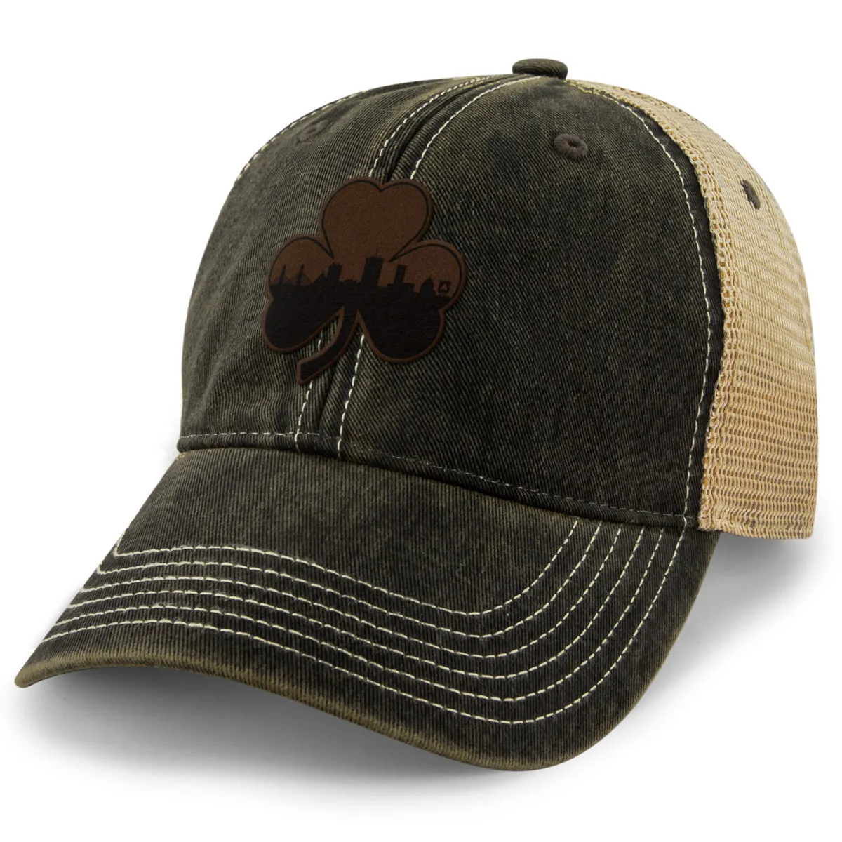 Boston Shamrock Skyline Leather Dirty Water Trucker