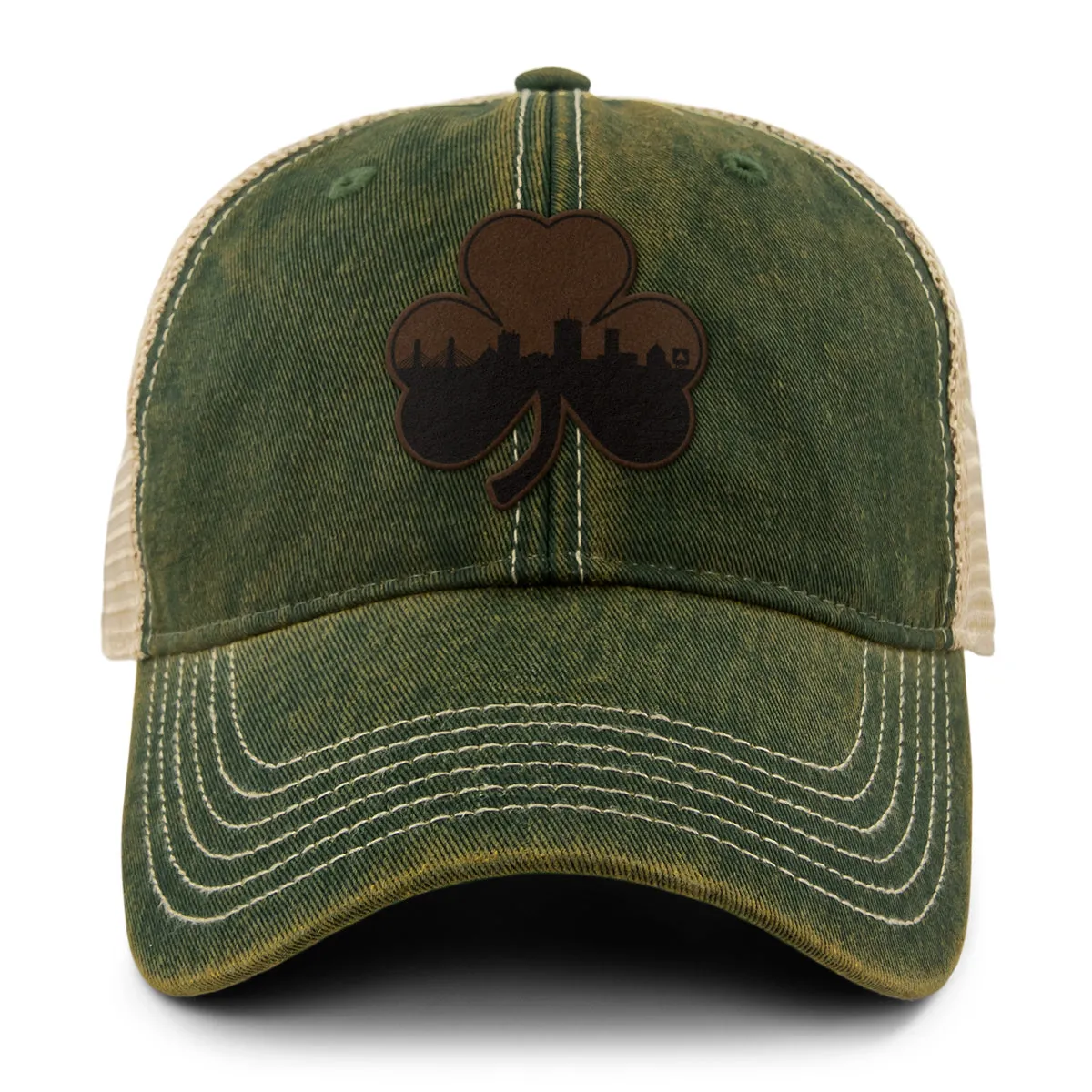 Boston Shamrock Skyline Leather Dirty Water Trucker