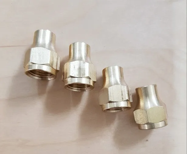 Brass Gas fitting 5-16 Flare Nut for 5-16 Copper Pipe x 4