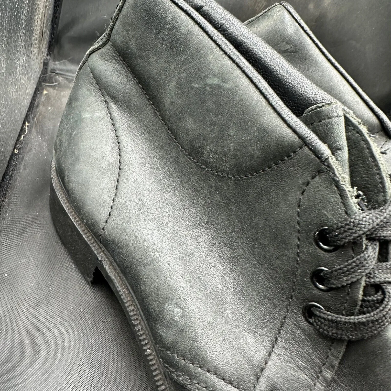 British Army Black Leather Safety / Combat Boots - Size EU 43 - UK 9