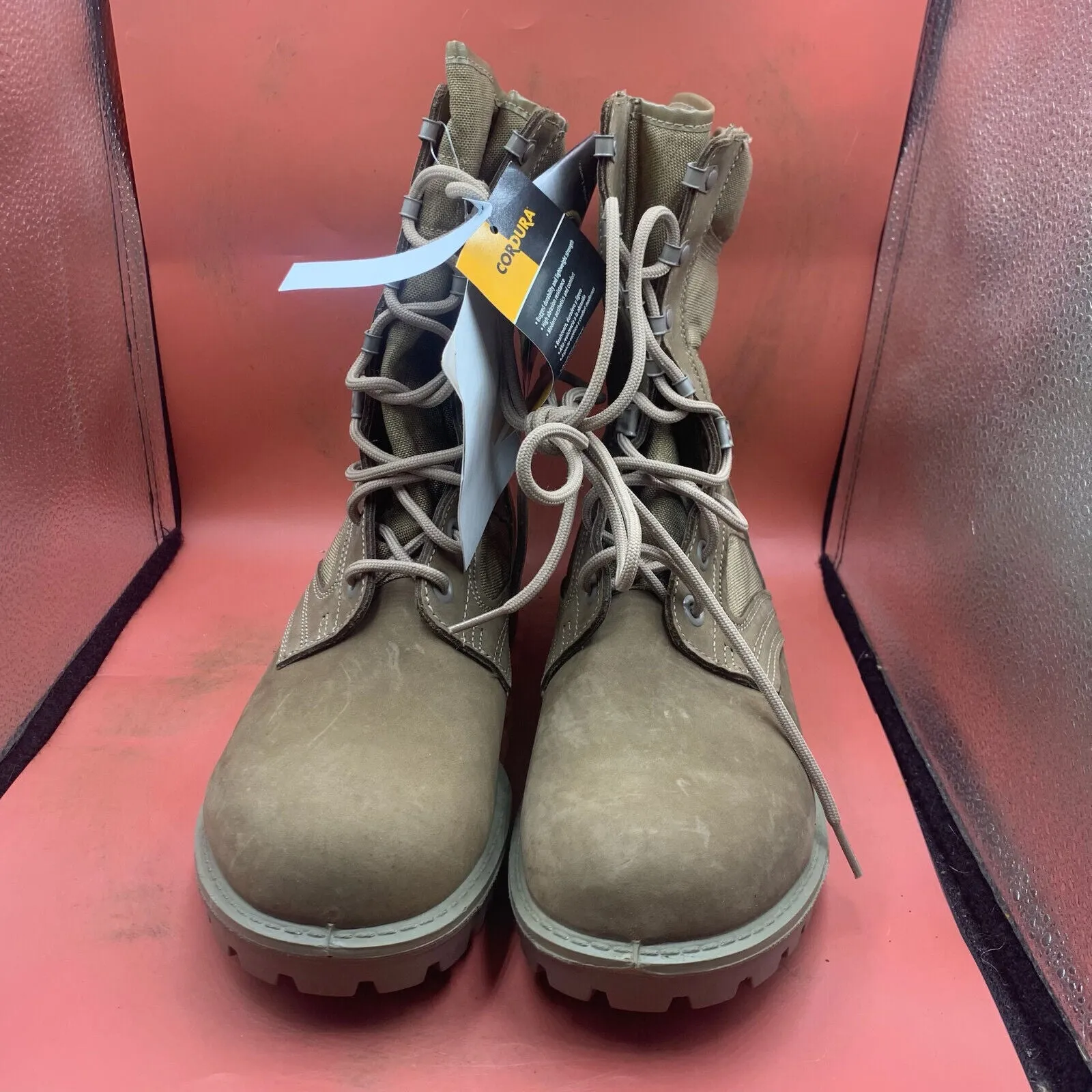 British Army Cordora Lightweight Combat Patrol Boots Desert Tan- 9L - NEW IN BOX