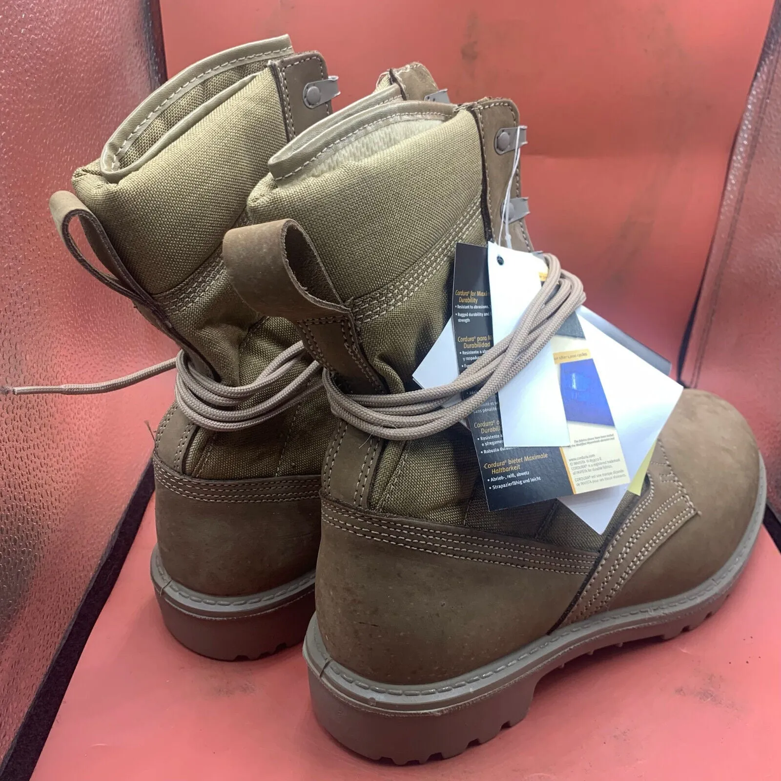 British Army Cordora Lightweight Combat Patrol Boots Desert Tan- 9M - NEW IN BOX