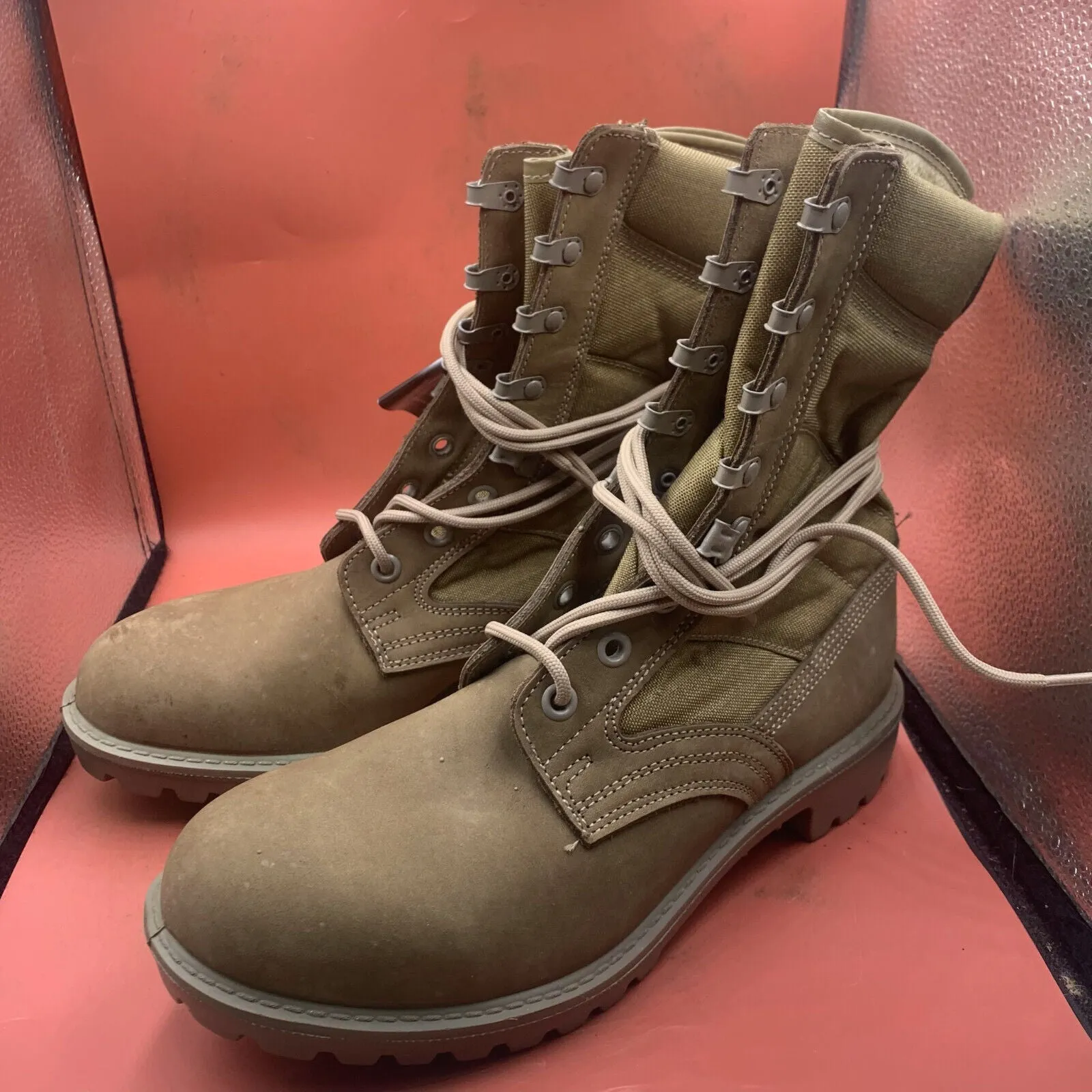 British Army Cordora Lightweight Combat Patrol Boots Desert Tan- 9M - NEW IN BOX