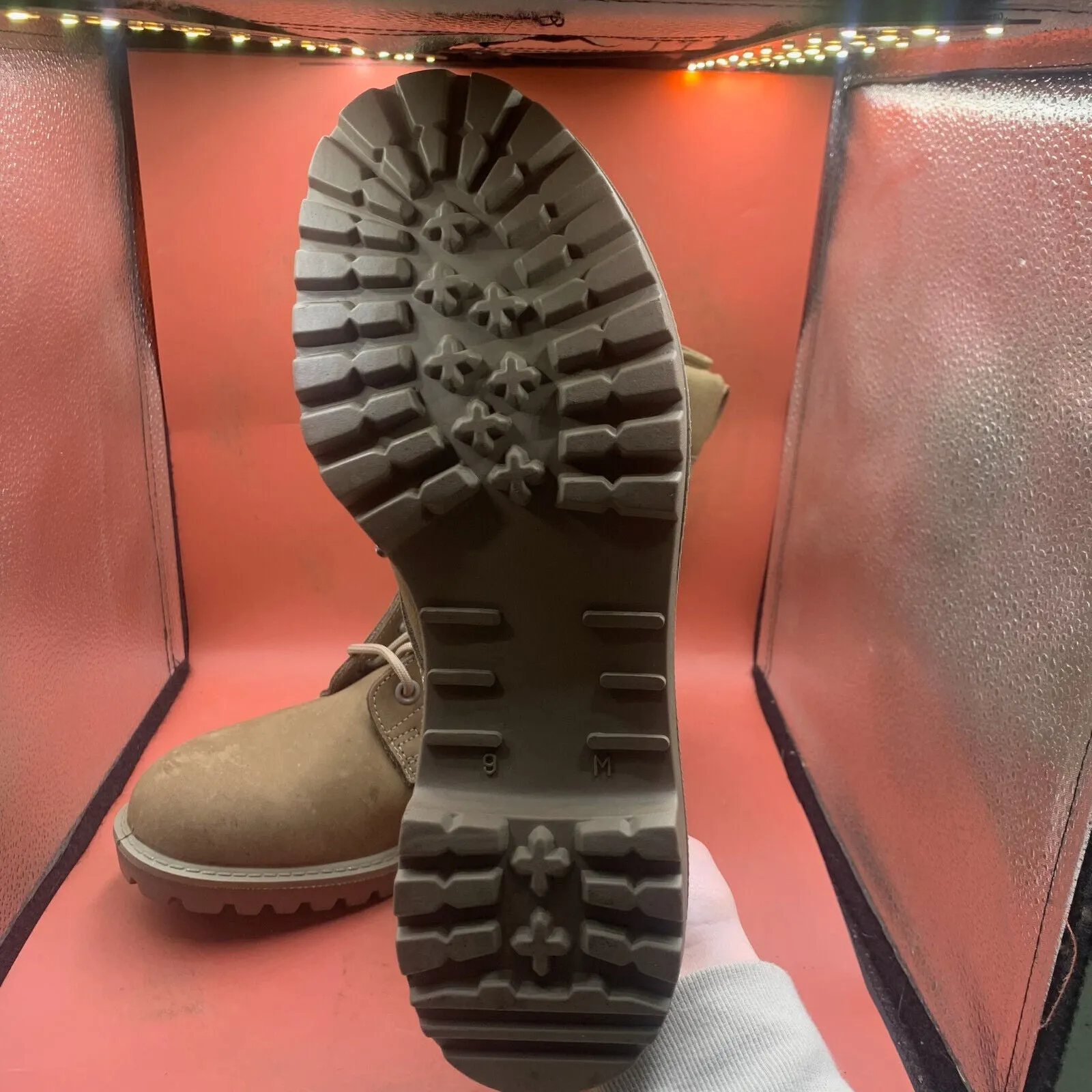 British Army Cordora Lightweight Combat Patrol Boots Desert Tan- 9M - NEW IN BOX