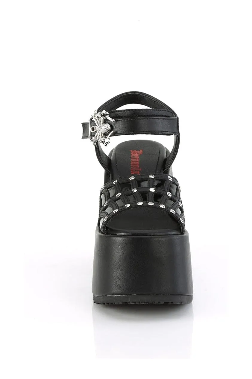 CAMEL-17 Black Vegan Leather Sandal