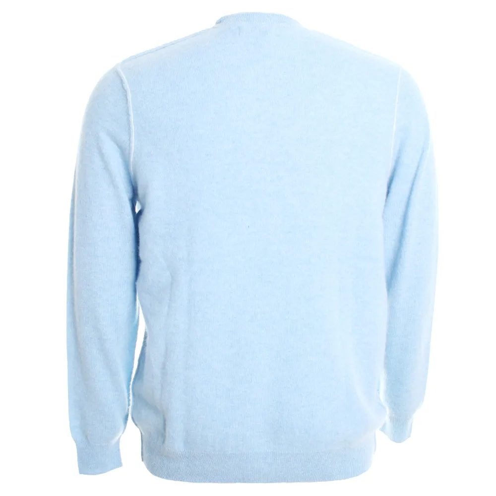 Cashmere Crew with Contrast Tipping
