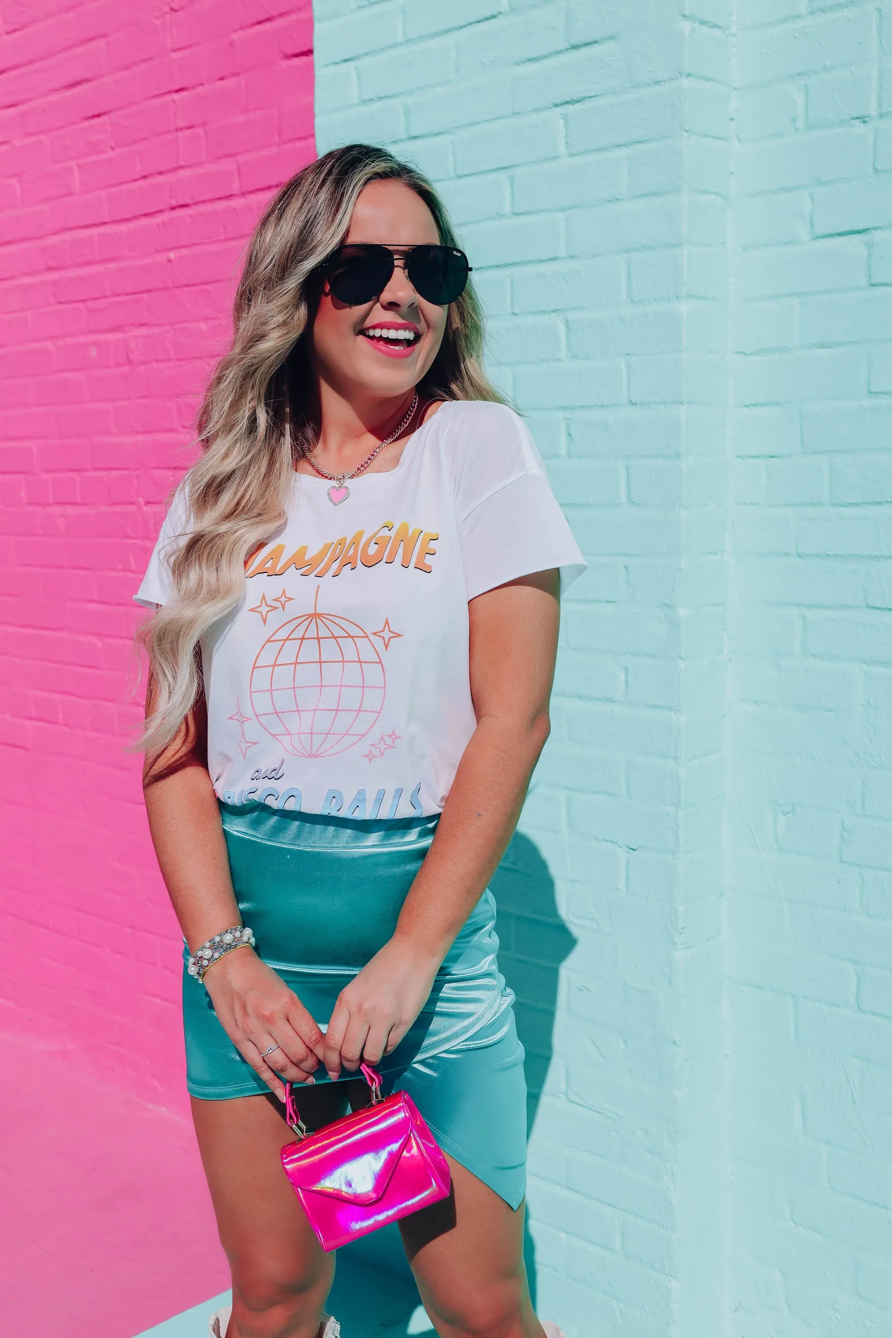 Champagne   Disco Balls Graphic Tee