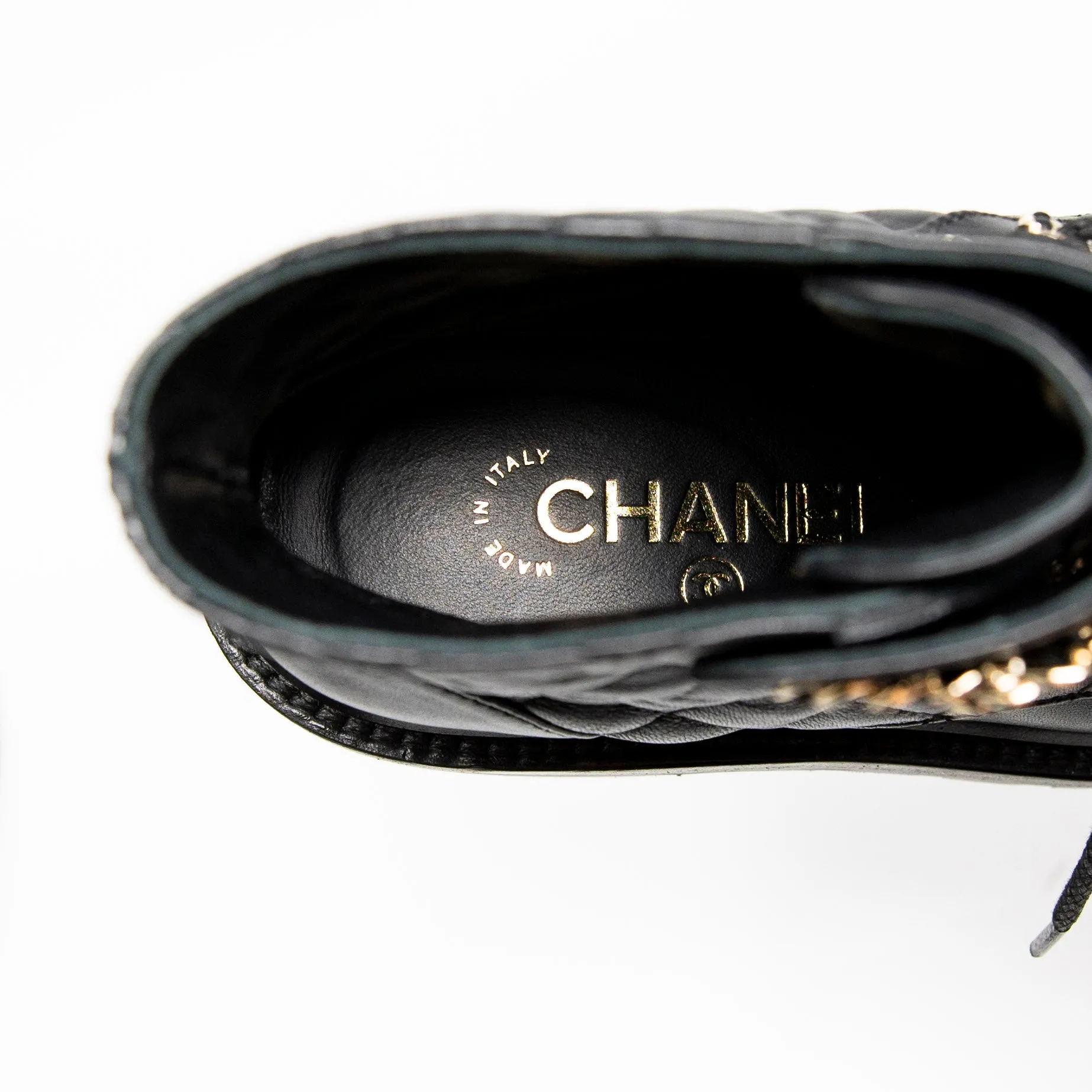 Chanel 19 Black Combat Boots 34