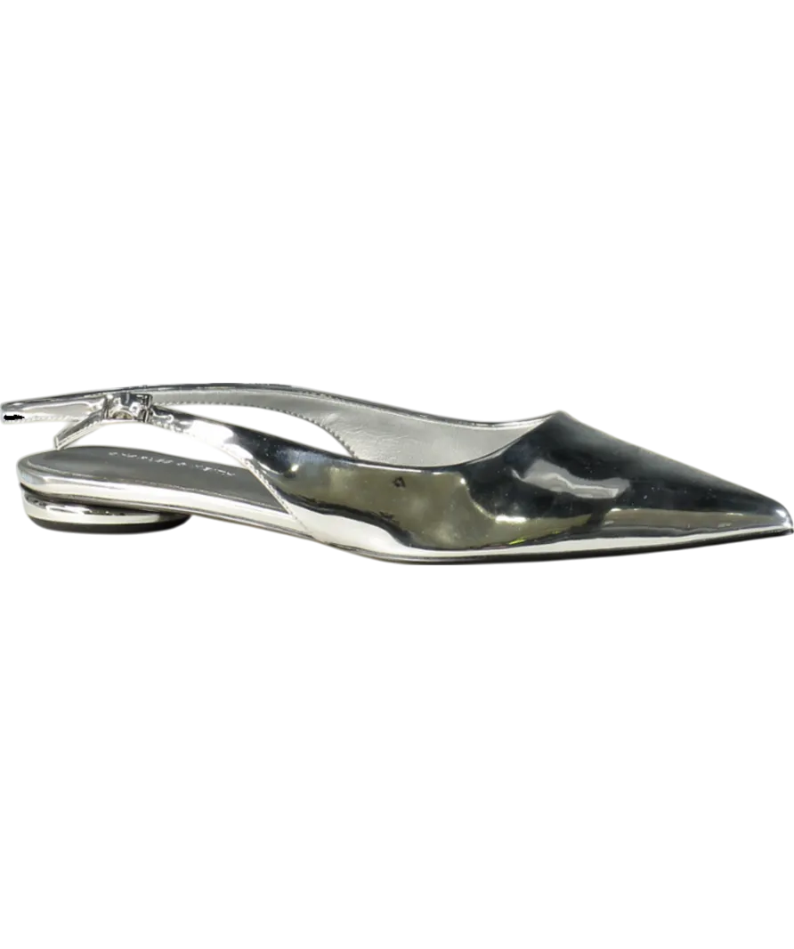 Charles & Keith Metallic Pointed Toe Slingback Flats UK 6 EU 39 👠